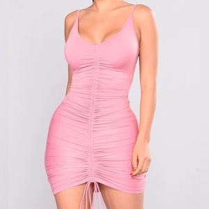 FashionNova Pink Shanghai Ruched Dress